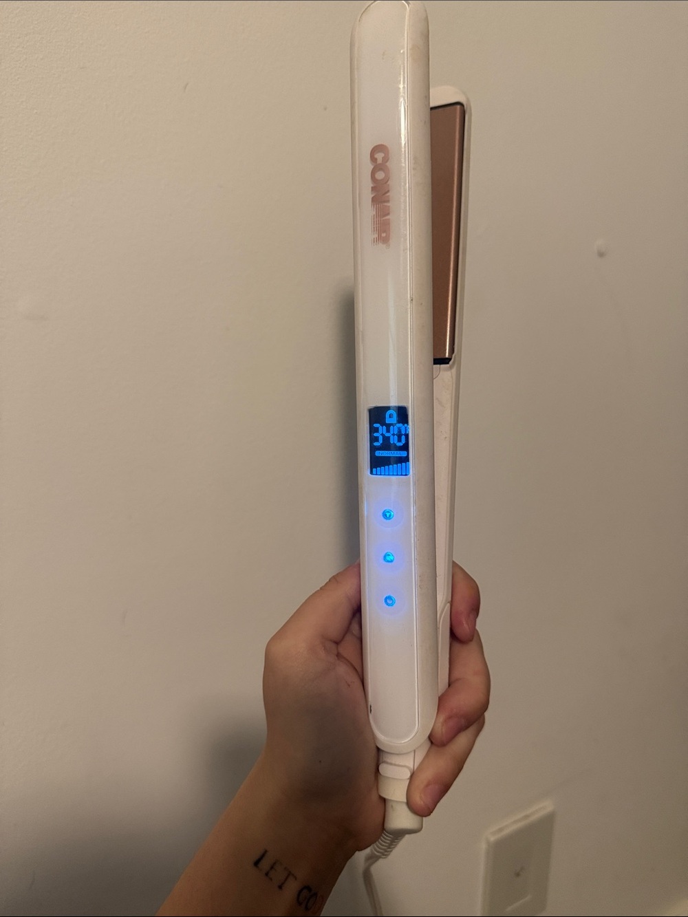 Conair White Ceramic Hair Straightener with Digital Display